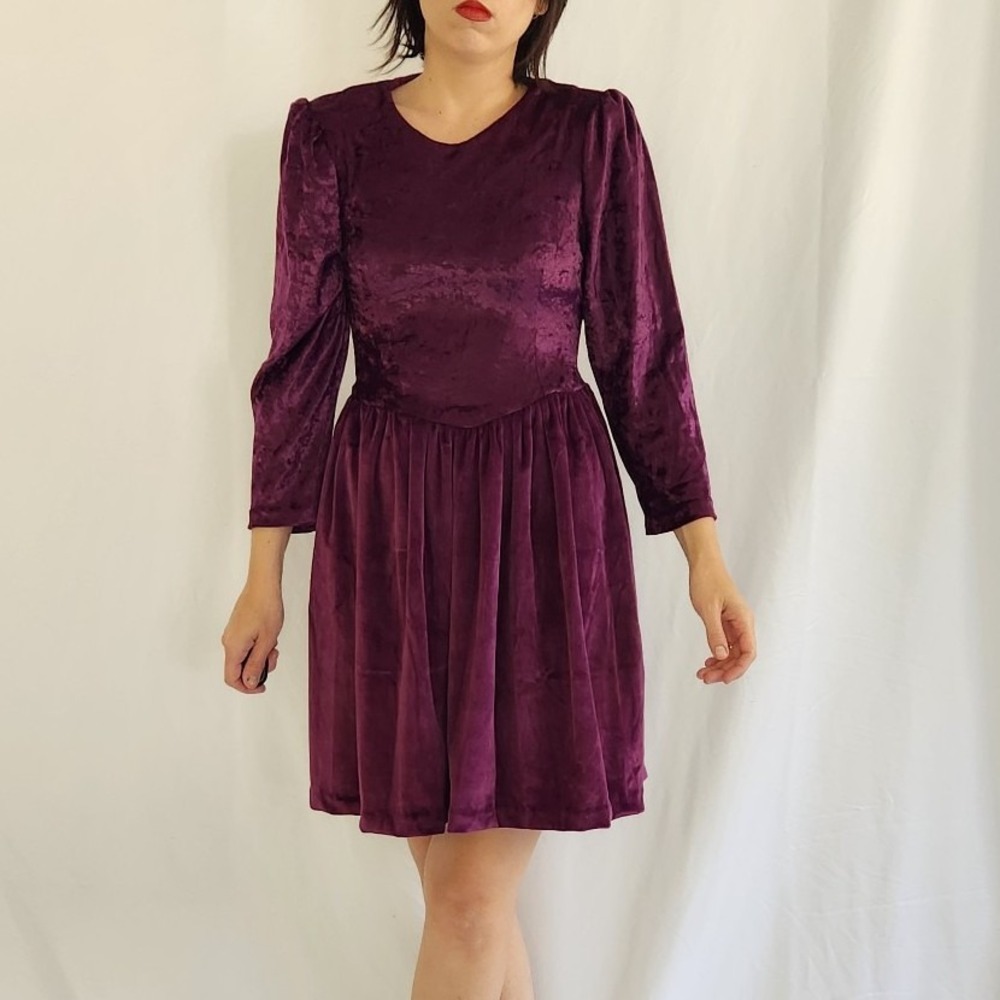 90s/Y2K‎ Handmade Purple Velvet Dress